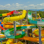 top view of thrilling water slide at Massanutten outdoor water park