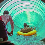 Guest sent down fun water slide at Massanutten indoor water park