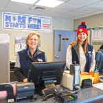 A photo of the check in desk at the Learning Center