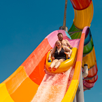 Guests enjoy exciting tube slide at Massanutten outdoor water park