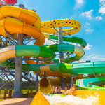Twisting slide is fun for all guest at Massanutten outdoor waterpark