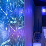 A light up star map on the wall in the Singularity Escape Room