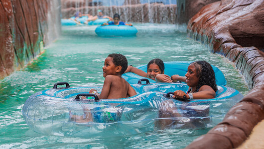 Guests at the Indoor WaterPark at Massanutten Resort