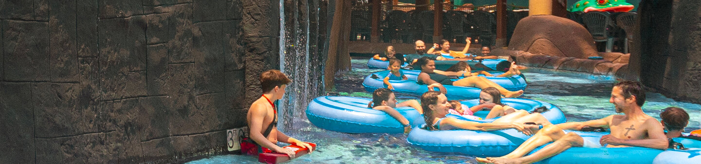 Relax in the beautiful lazy river at Massanutten Indoor WaterPark