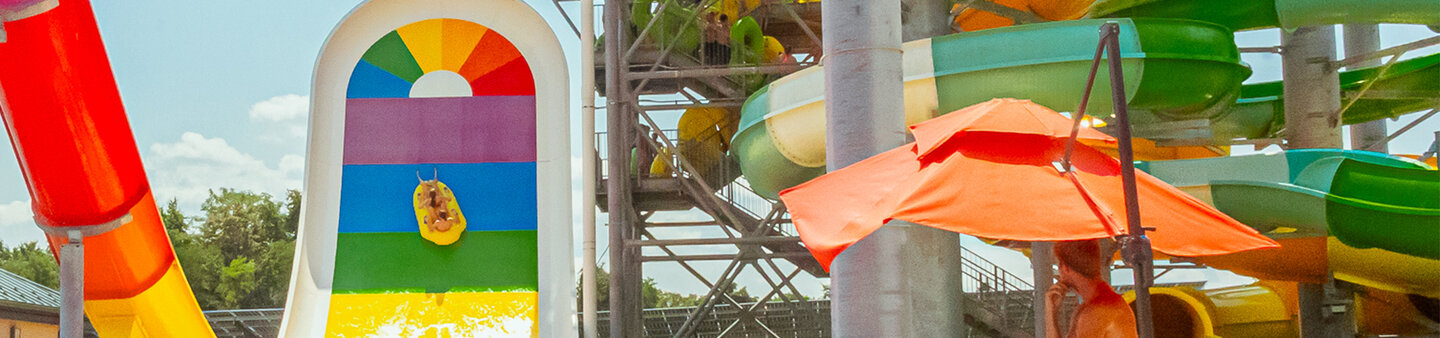 Thrilling tube slide at Massanutten outdoor water park