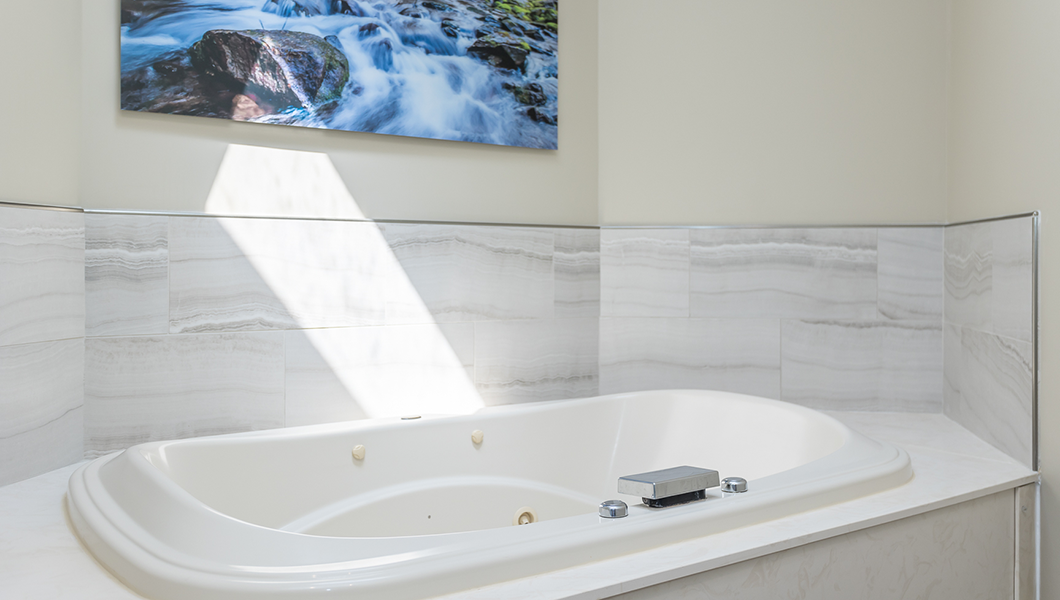 A photo of a bathroom of an Eagle Trace condo at Massanutten Resort
